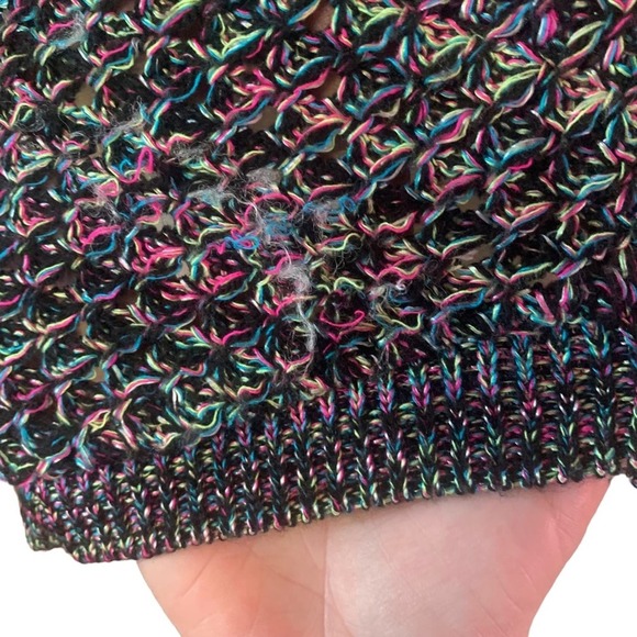 Grunge Sleaze Allen Schwartz Raglan Marled Large Sweater Zipper accent back - Picture 11 of 14